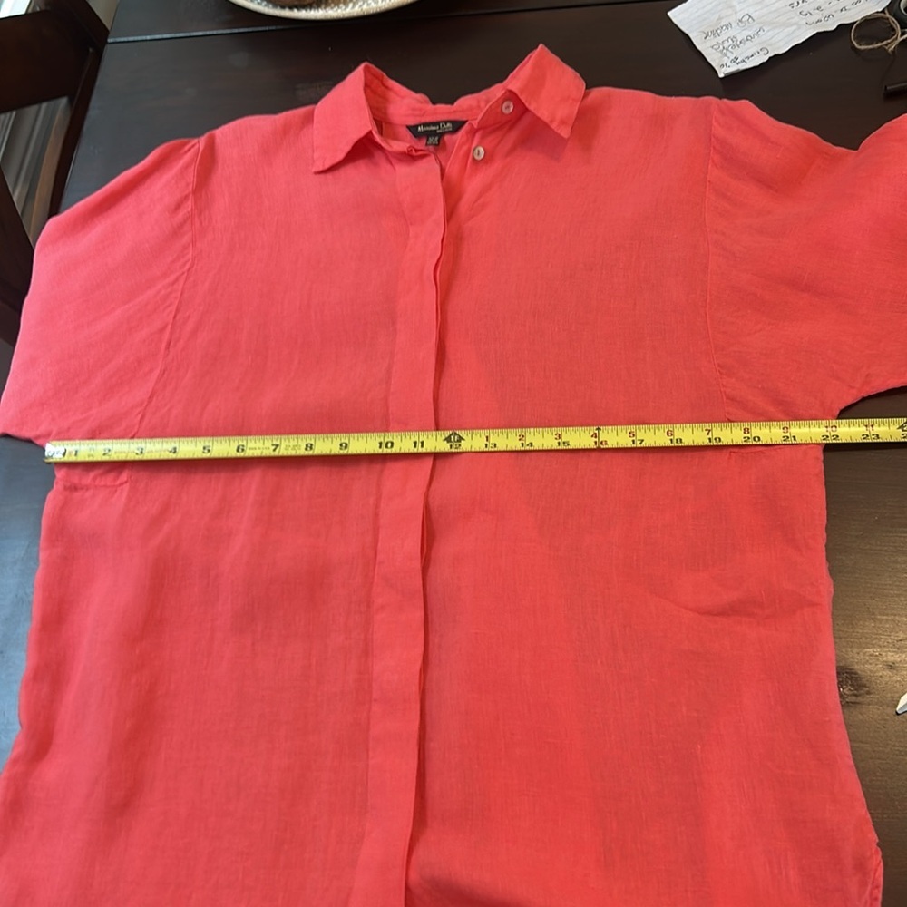 Massimo Dutti Coral Linen Hi Low Tunic Blouse Size XS - Picture 14 of 14